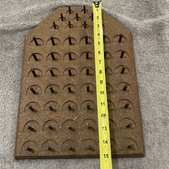 Vintage Thread Holder 42 + 9 Bobbin Wooden Wall Hanging Organizer 1979 Provo UT - Picture 3 of 7